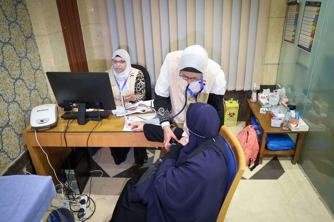 الصحة: تقديم خدمات الكشف والعلاج لـ10 آلاف حاجا مصريا من خلال 24 عيادة تابعة لبعثة الحج الطبية في مكة والمدينة 1 FB IMG 1718009098510