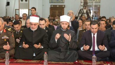 وزير الأوقاف ووزير التعليم العالي ومحافظ بورسعيد يشهدون صلاة الجمعة بالمسجد العباسي ببورسعيد احتفالًا بالعيد القومي للمحافظة