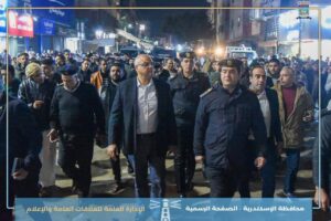 جولة مفاجئة لمحافظ الإسكندرية بشارع الجمهورية بحي العامرية تسفر عن إقالة رئيس الحي