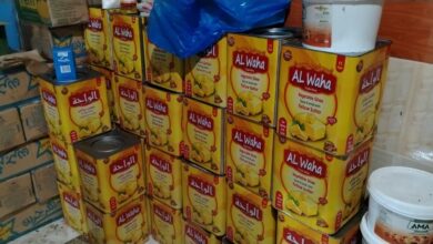 ضبط 2200 كجم سمن نباتي معبأء بصفايح مجهول المصدر بحملات تموينية بكفر الشيخ